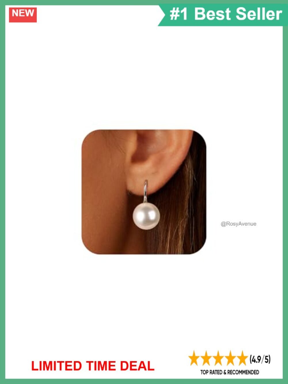 Silver Plated Pearl Drop Dangle Earrings Hypoallergenic Women's Jewelry